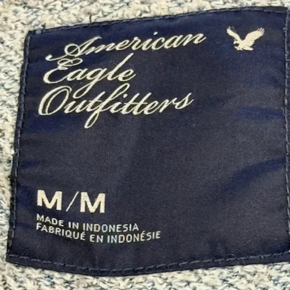 American Eagle AEO Blue Hooded Sweatshirt Hoodie Size Medium Full Zip Y2K - Picture 3 of 9